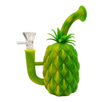 Pineapple Silikon Bong mehrteilig mit Metall-Tool 18cm